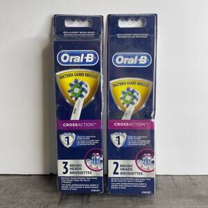 NEW Lot of 5 ORAL-B CROSS ACTION Electric Toothbrush Heads